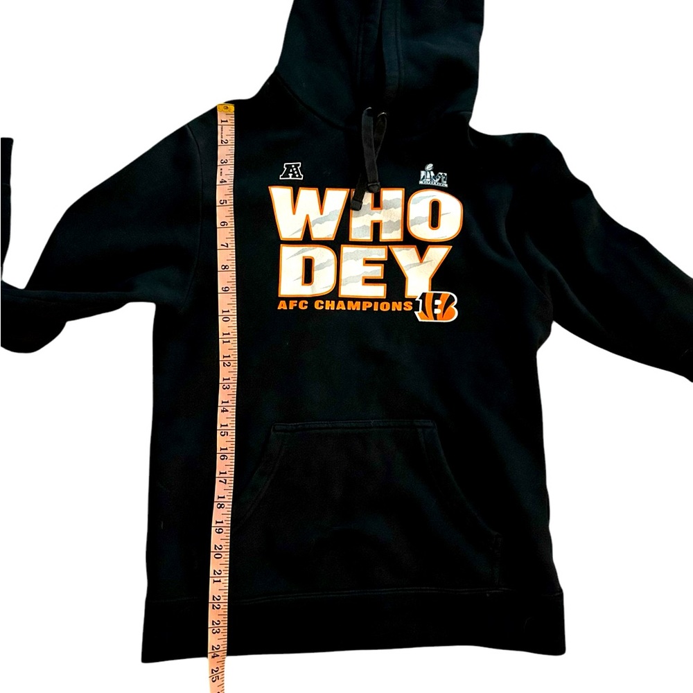 Fanatics Cincinnati Bengals Men’s Black 'Who Dey' AFC Champions Hoodie XS/S - Picture 2 of 4